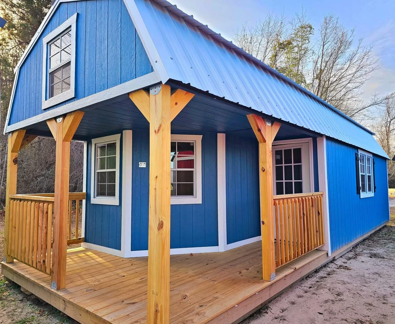 Blue portable building